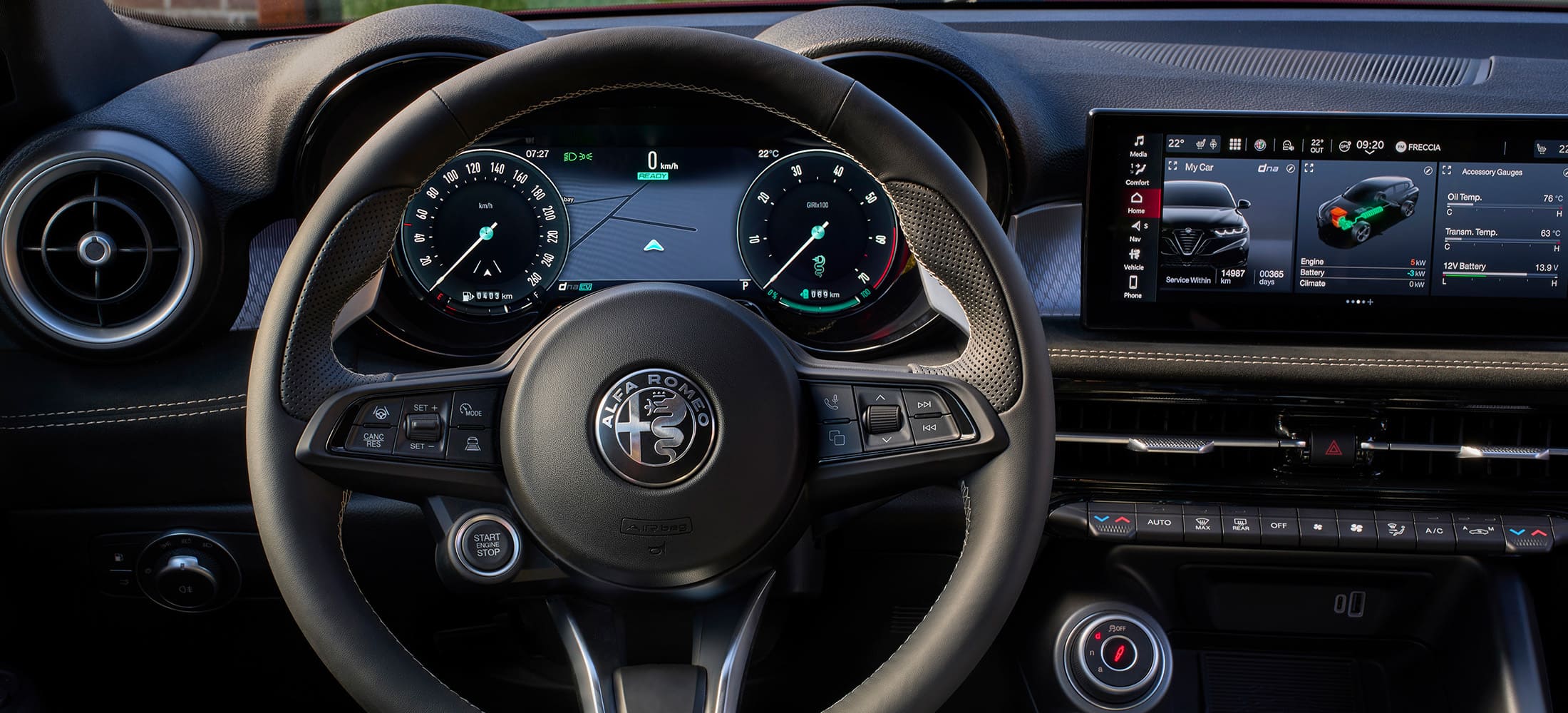 zu sehen sind Das Lenkrad Alfa Romeo Tonale